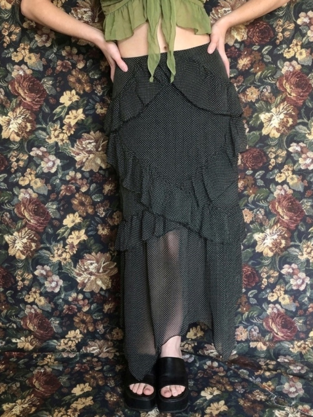 Urban Outfitters Y2K Vibe Tulle Layered Chiffon Maxi Skirt - Size Small